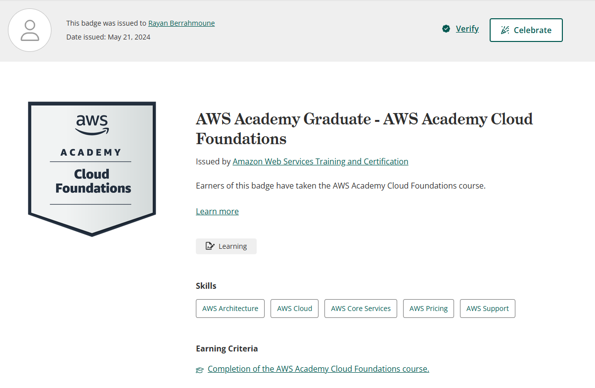 Certification AWS Cloud Foundations